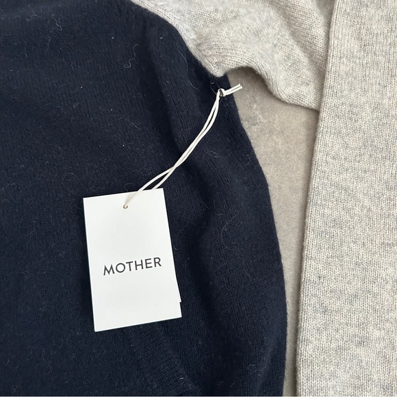 NEW Mother Denim The Letterman Sweater cashmere cardigan jacket navy gray XS - Picture 11 of 11
